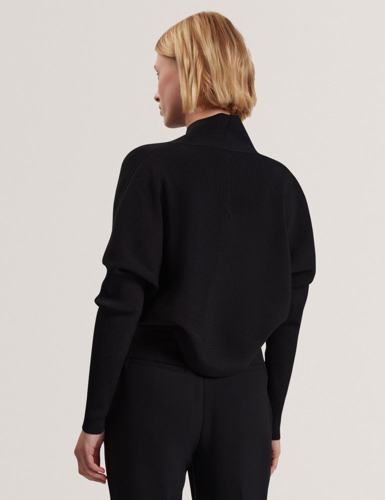 Ted Baker Erhan - Ribbed Knit Cropped Bolero Cardigan Ženske Majice Crne | 093586-WEX