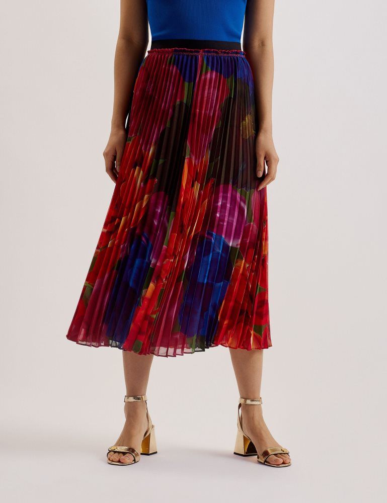 Ted Baker Evola - Printed Pleated Midi Skirt Ženske Suknje Visebojne | 783451-GBK