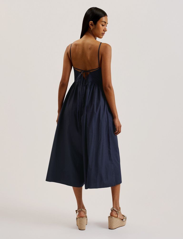Ted Baker Eze - Squared Neck Strappy Cross Over Jumpsuit Ženske Kombinezon Plave | 046728-NYA