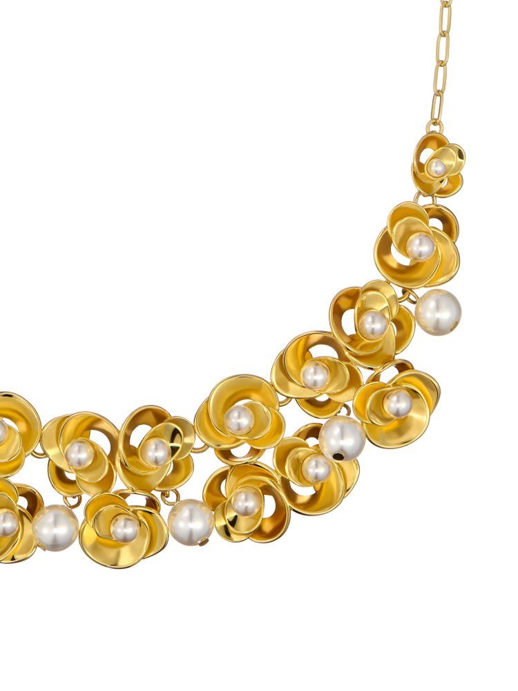 Ted Baker Floressa - Pearl Flower Necklace Ženske Nakit Zlatne | 431856-VLZ