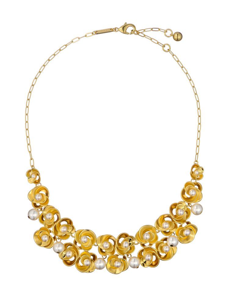 Ted Baker Floressa - Pearl Flower Necklace Ženske Nakit Zlatne | 431856-VLZ