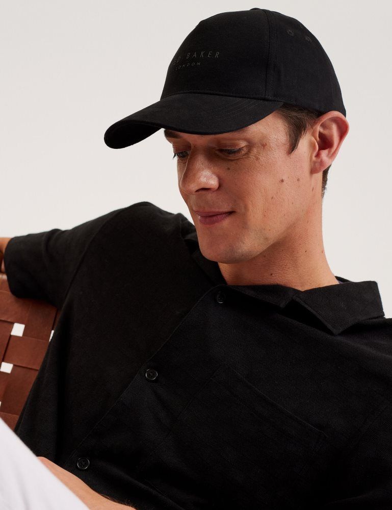 Ted Baker Fredds - Branded Cotton Baseball Cap Muške Hats, Gloves & Scarves Crne | 857463-URK