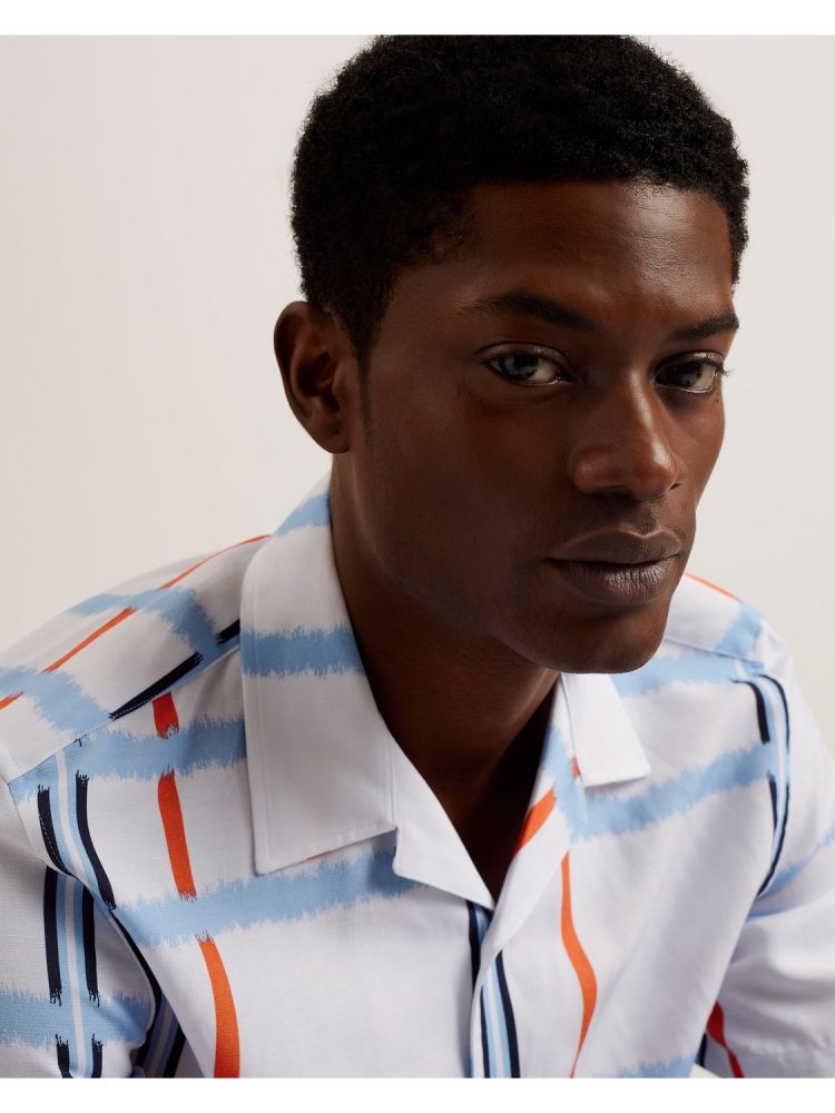Ted Baker Gardon - Check Print Relaxed Short Sleeve Shirt Muške Košulje Bijele | 549730-NHA