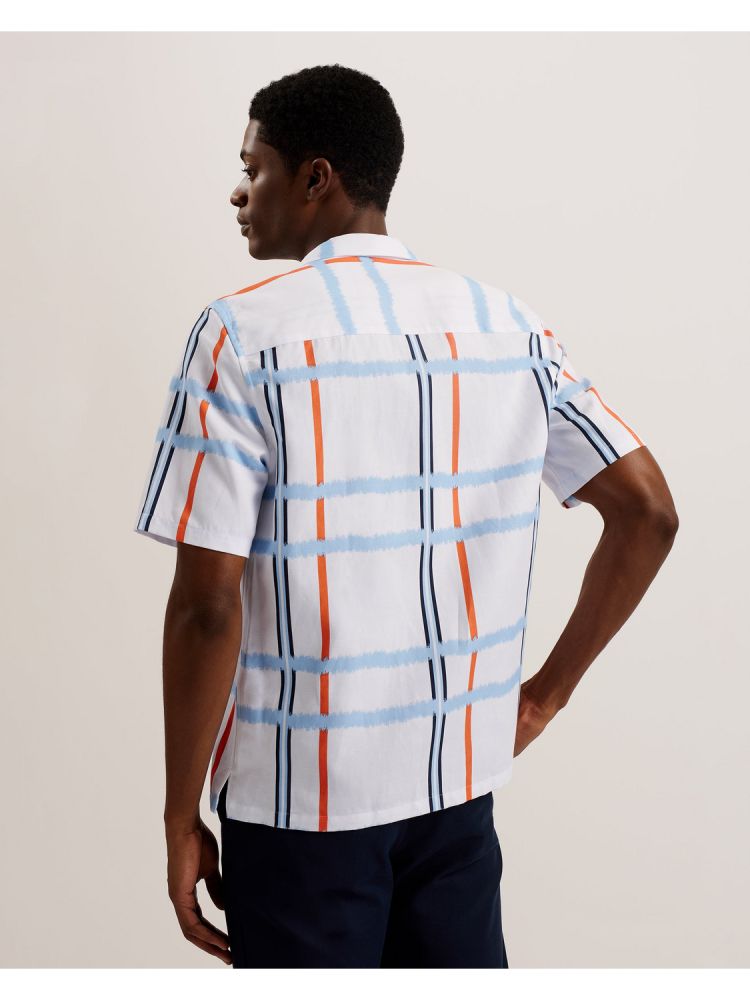 Ted Baker Gardon - Check Print Relaxed Short Sleeve Shirt Muške Košulje Bijele | 549730-NHA