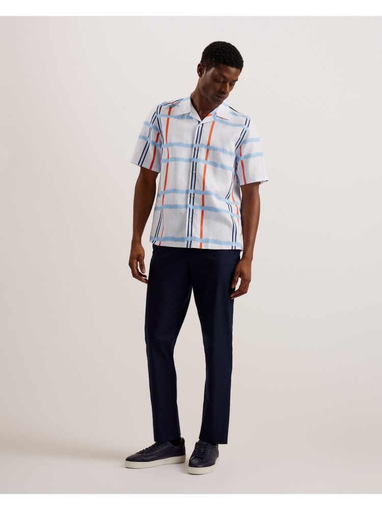 Ted Baker Gardon - Check Print Relaxed Short Sleeve Shirt Muške Košulje Bijele | 549730-NHA