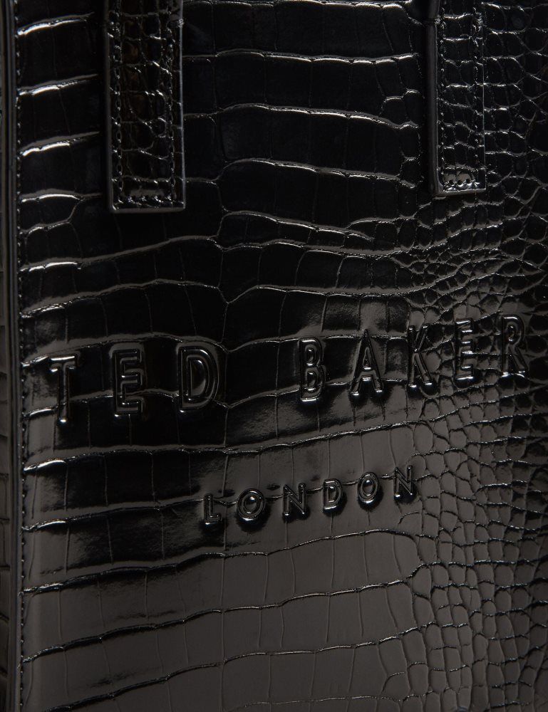 Ted Baker Gatocon - Mini Croc Effect Icon Tote Bag Ženske Torba Tote Crne | 865431-PXU