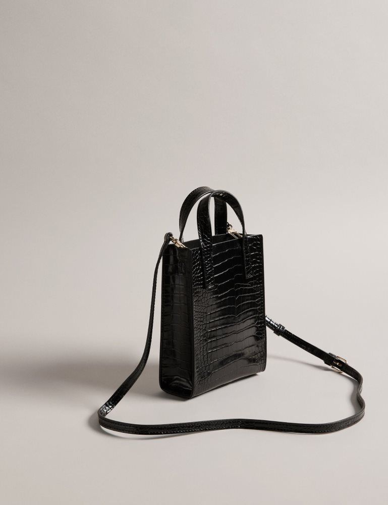 Ted Baker Gatocon - Mini Croc Effect Icon Tote Bag Ženske Torba Tote Crne | 865431-PXU