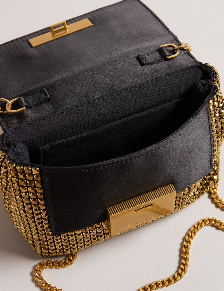 Ted Baker Gliters - Crystal Embellished Mini Crossbody Bag Ženske Torbe Preko Tijela Zlatne | 069832-MXG