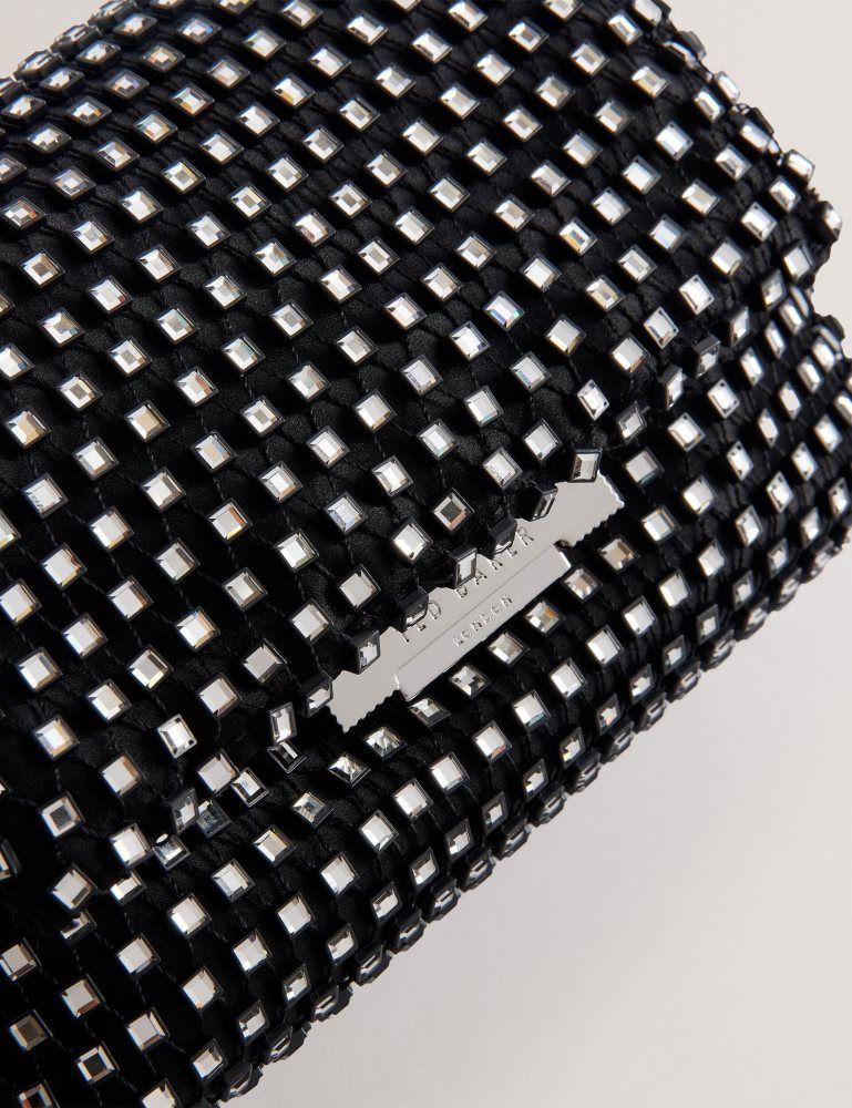 Ted Baker Glitszi - Crystal Cage Mini Crossbody Bag Ženske Torbe Preko Tijela Crne | 703294-BEV