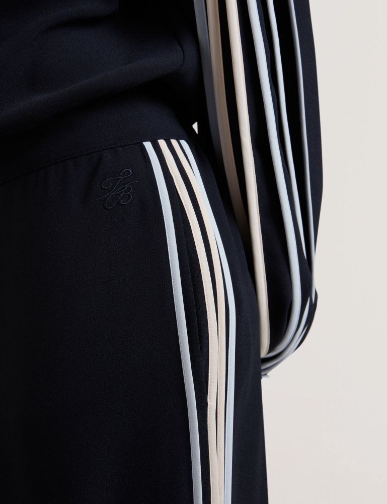 Ted Baker Gorjja - Piping Detail Wide Leg Crepe Trousers Ženske Odijela Tamnoplave | 628745-RBA