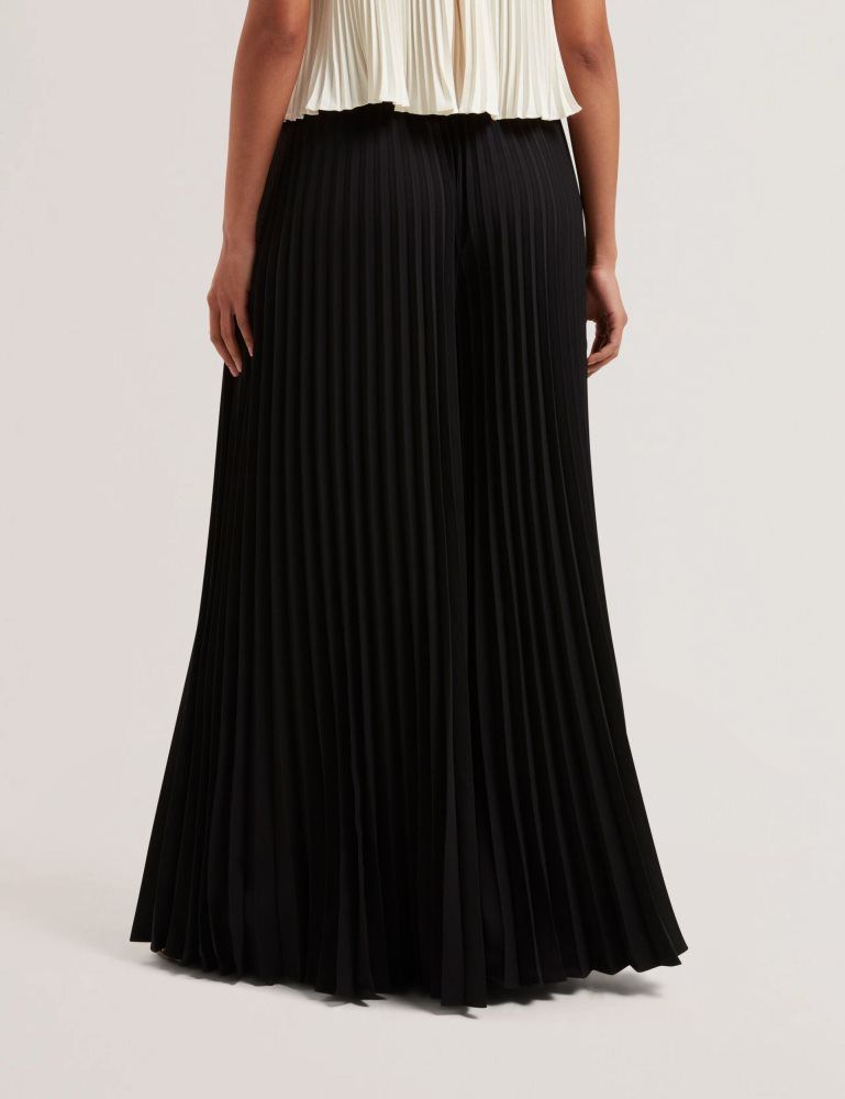 Ted Baker Haryx - Pleated Wide Leg Palazzo Trousers Ženske Kratke Hlače Crne | 819430-XLQ