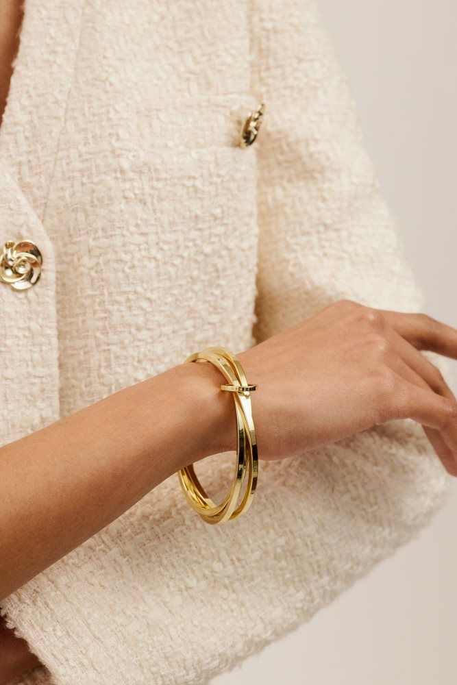 Ted Baker Huulia - Interlocking Linked Bangle Bracelet Ženske Nakit Zlatne | 537986-IRS