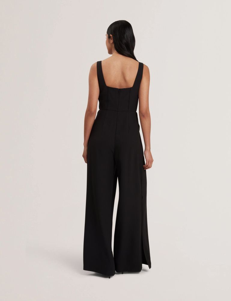 Ted Baker Inuj - Panelled Wide Leg Tailored Jumpsuit Ženske Kombinezon Crne | 203719-IFB
