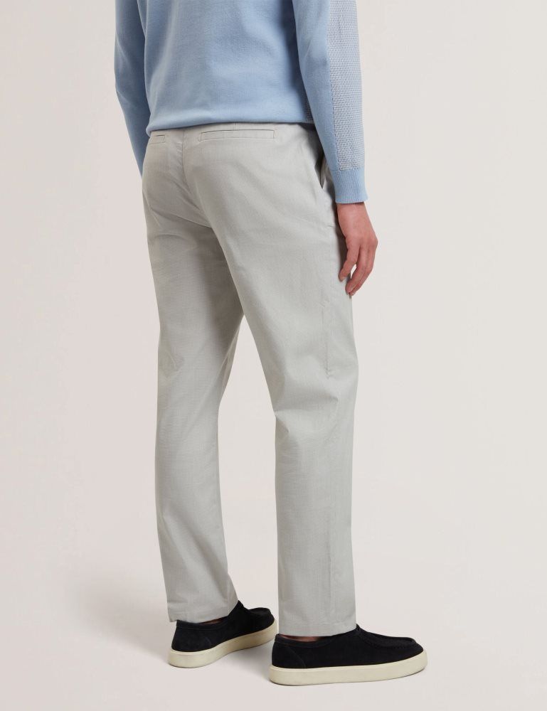 Ted Baker Jackus - Regular Fit Cotton Blend Chino Trousers Muške Hlače Sive | 241983-OTW