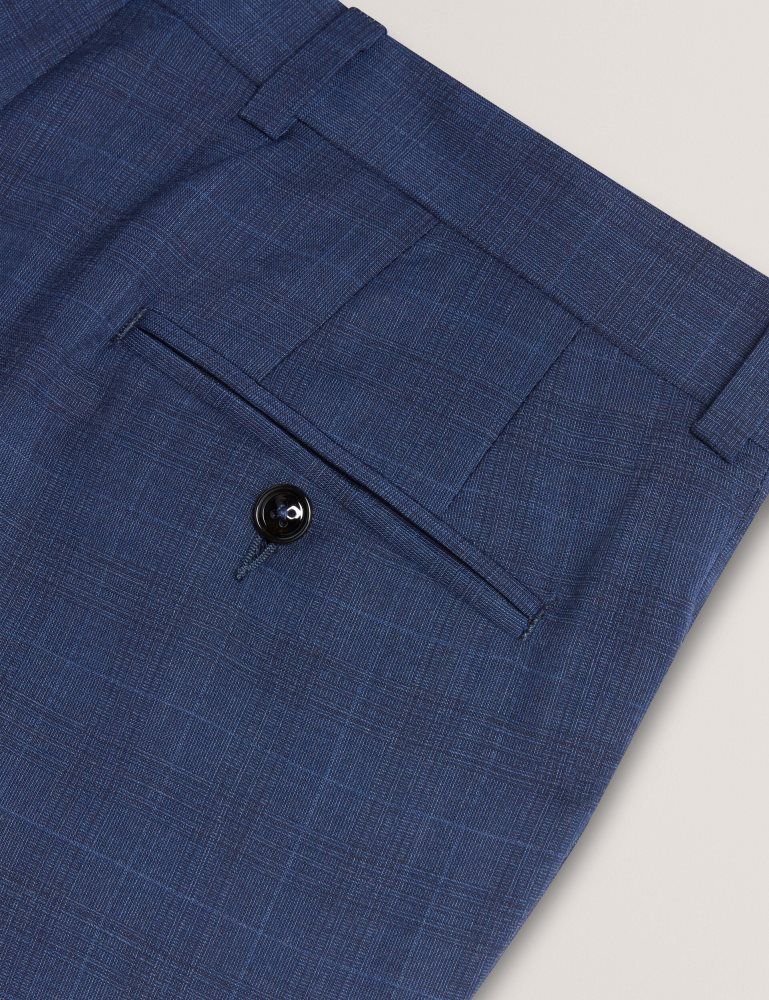 Ted Baker Jayals - Slim Fit Navy Check Wool Suit Pants Muške Odijela Tamnoplave | 587940-MKR