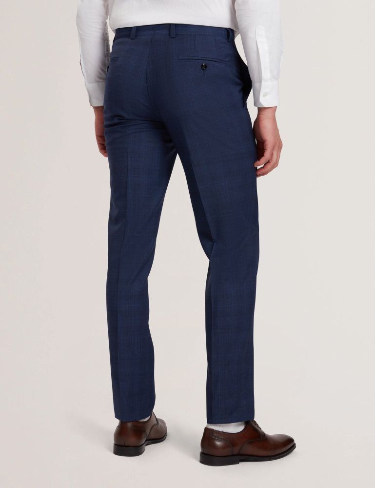 Ted Baker Jayals - Slim Fit Navy Check Wool Suit Pants Muške Odijela Tamnoplave | 587940-MKR