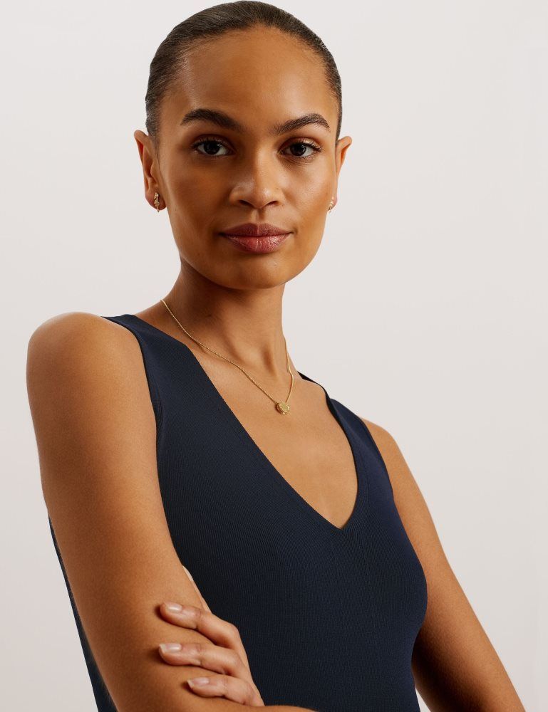 Ted Baker Josiiy - V-neck Slim Fit Sleeveless Knit Top Ženske Majice Tamnoplave | 960842-ZTO