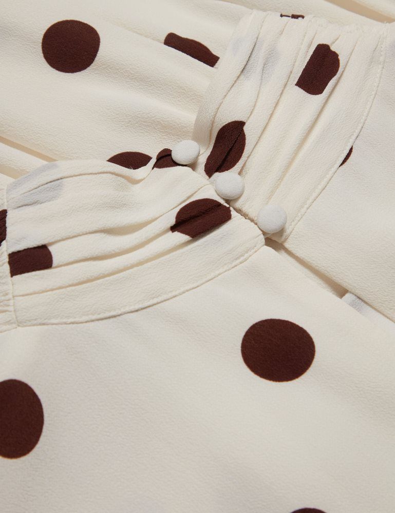 Ted Baker Jutuva - Polka Dot Scarf Neck Mini Shift Dress Ženske Haljina Bijele | 938067-LUZ