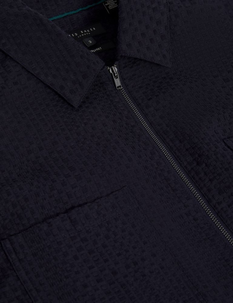 Ted Baker Kailins - Long Sleeve Zip-through Cotton Overshirt Muške Jakne Tamnoplave | 280413-SLW