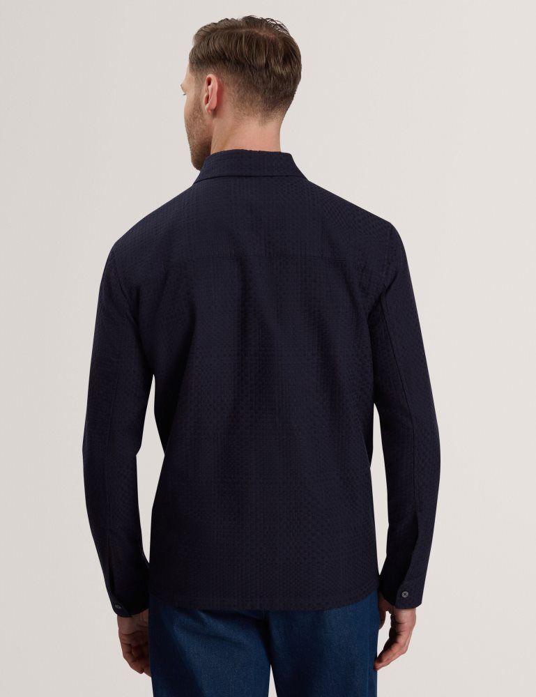 Ted Baker Kailins - Long Sleeve Zip-through Cotton Overshirt Muške Jakne Tamnoplave | 280413-SLW