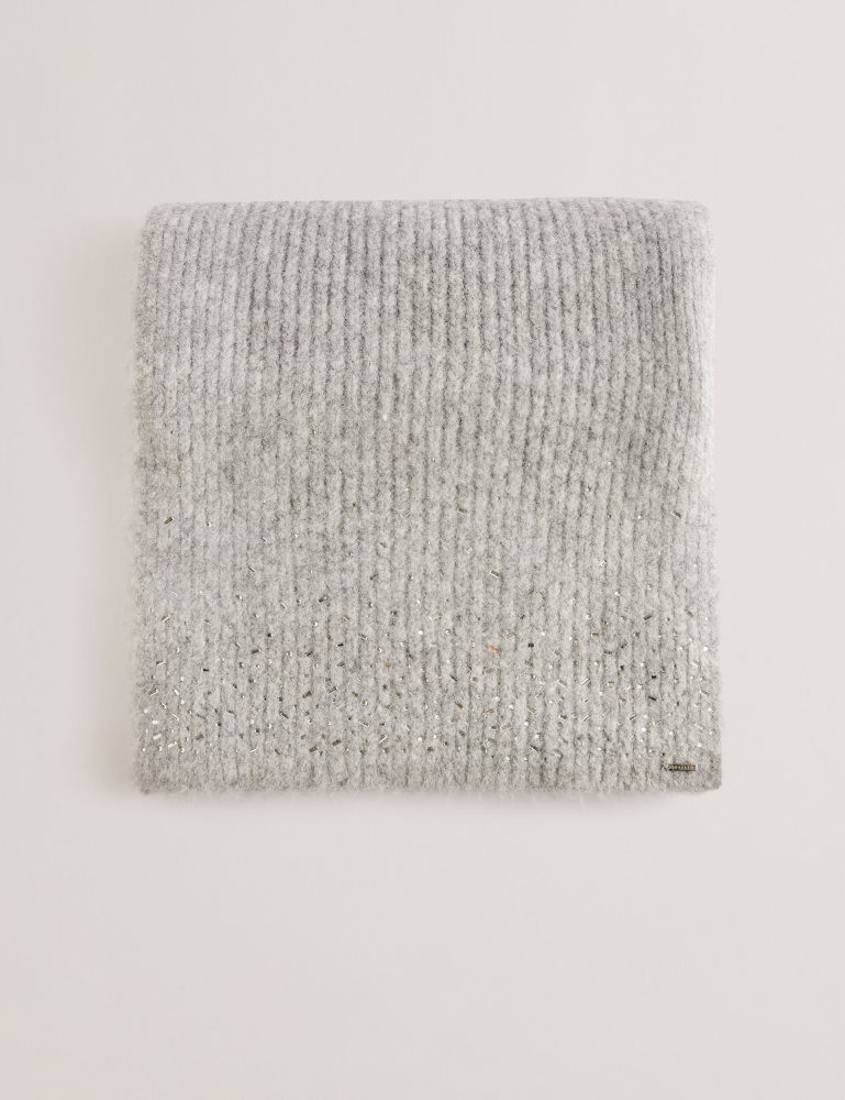 Ted Baker Keriisa - Scattered Rhinestone Knitted Scarf Ženske Hats, Gloves & Scarves Sive | 642159-XSV