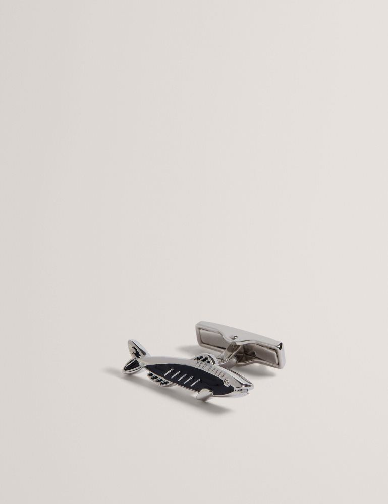 Ted Baker Kipper - Fish Cufflinks Muške Dugmad Za Manšete Srebrne | 516027-IVE