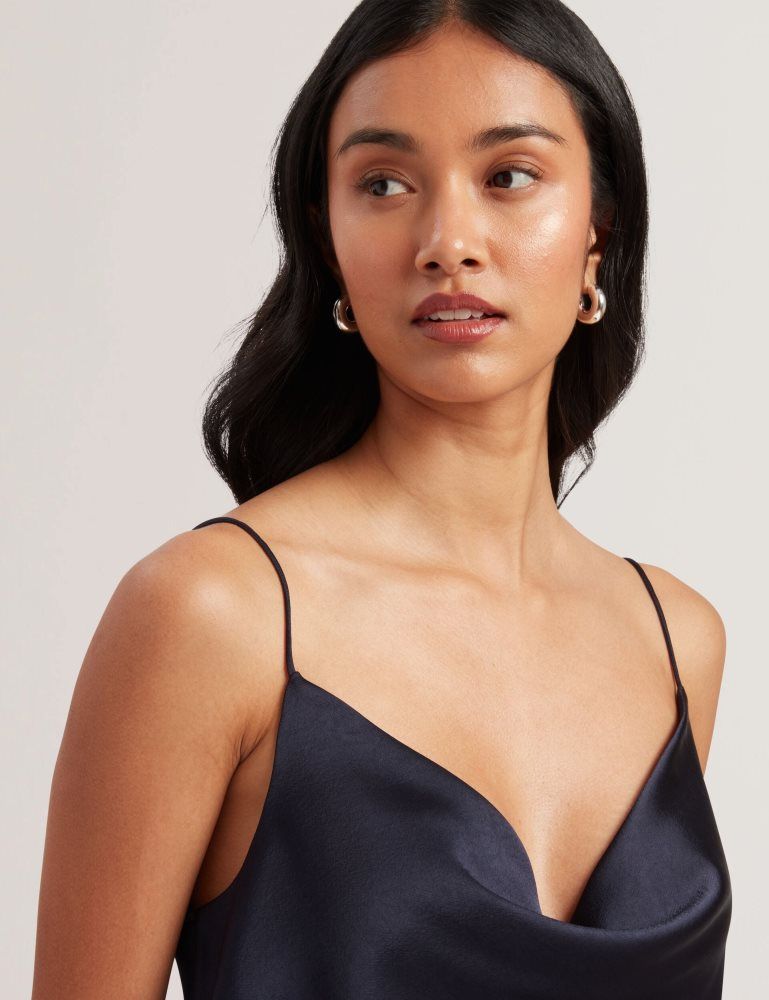 Ted Baker Kiti - Satin Cowl Neck Strappy Cami Top Ženske Majice Tamnoplave | 428136-ODW
