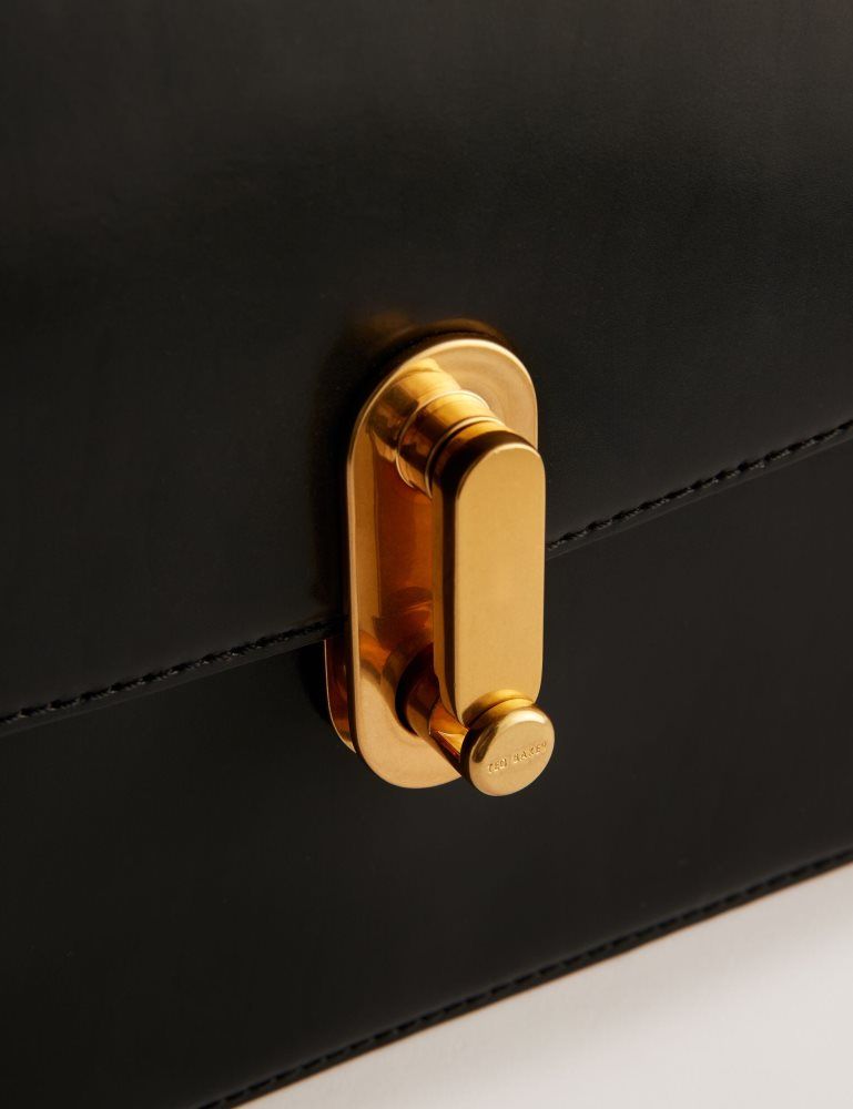 Ted Baker Kkayli - Polished Leather Crossbody Satchel Bag Ženske Torbe Preko Tijela Crne | 735691-IPH
