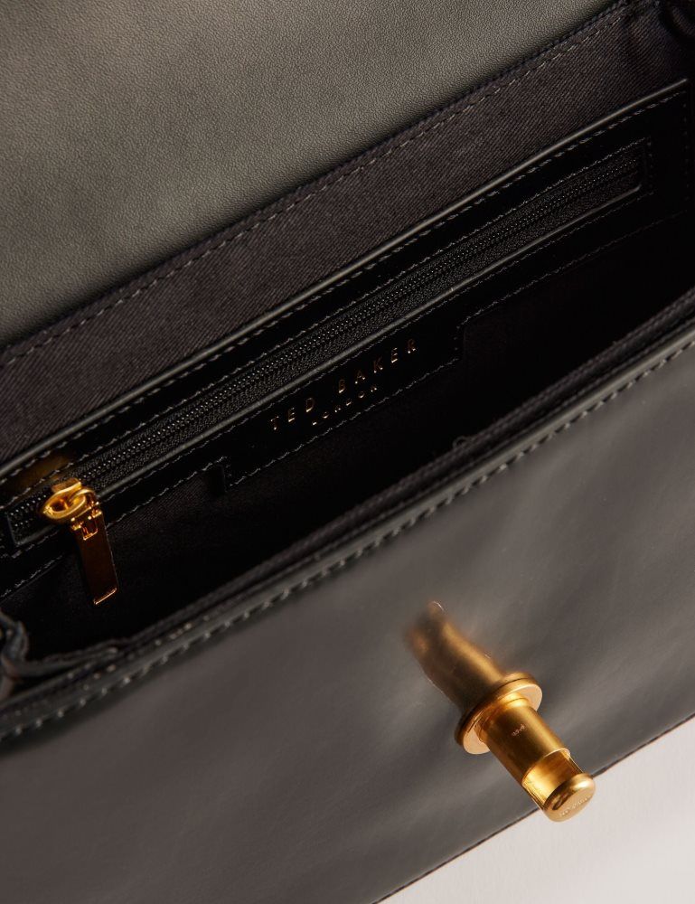 Ted Baker Kkayli - Polished Leather Crossbody Satchel Bag Ženske Torbe Preko Tijela Crne | 735691-IPH