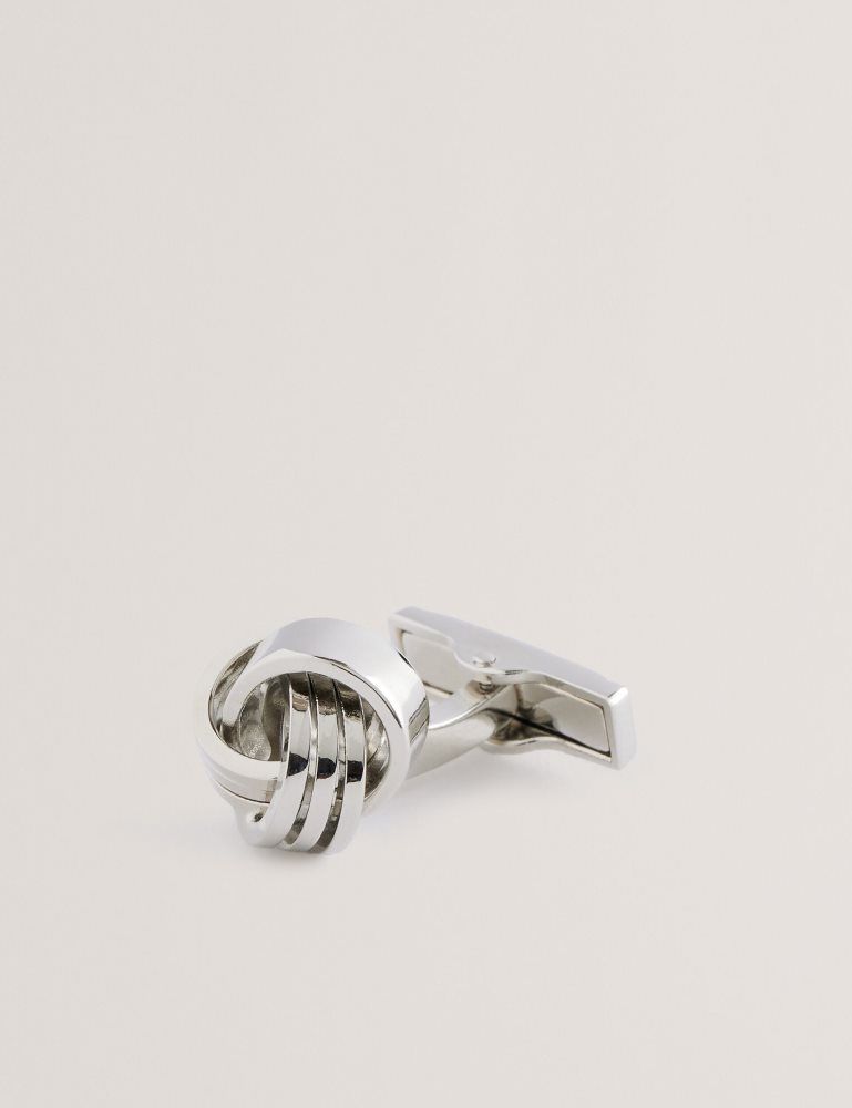 Ted Baker Knoted - Knotted Shiny Metal Cufflinks Muške Dugmad Za Manšete Srebrne | 317564-VUQ