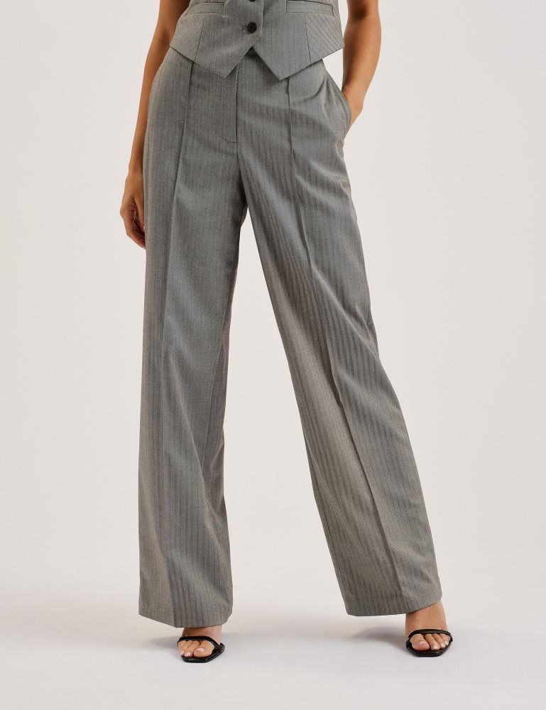 Ted Baker Koat - Herringbone Wide Leg Tailored Trousers Ženske Kratke Hlače Sive | 401528-IOP