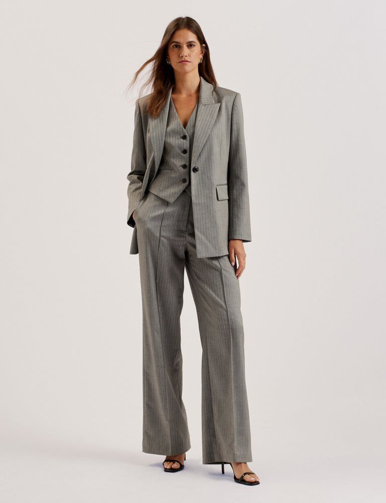 Ted Baker Koat - Herringbone Wide Leg Tailored Trousers Ženske Kratke Hlače Sive | 401528-IOP