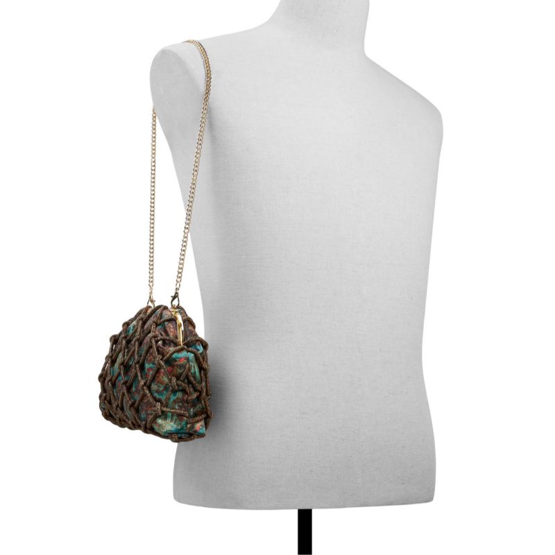 Ted Baker Kylar - Crystal Cage Printed Satin Clutch Bag Ženske Clutch Torbe Maslinasto Zelene | 027649-KIQ