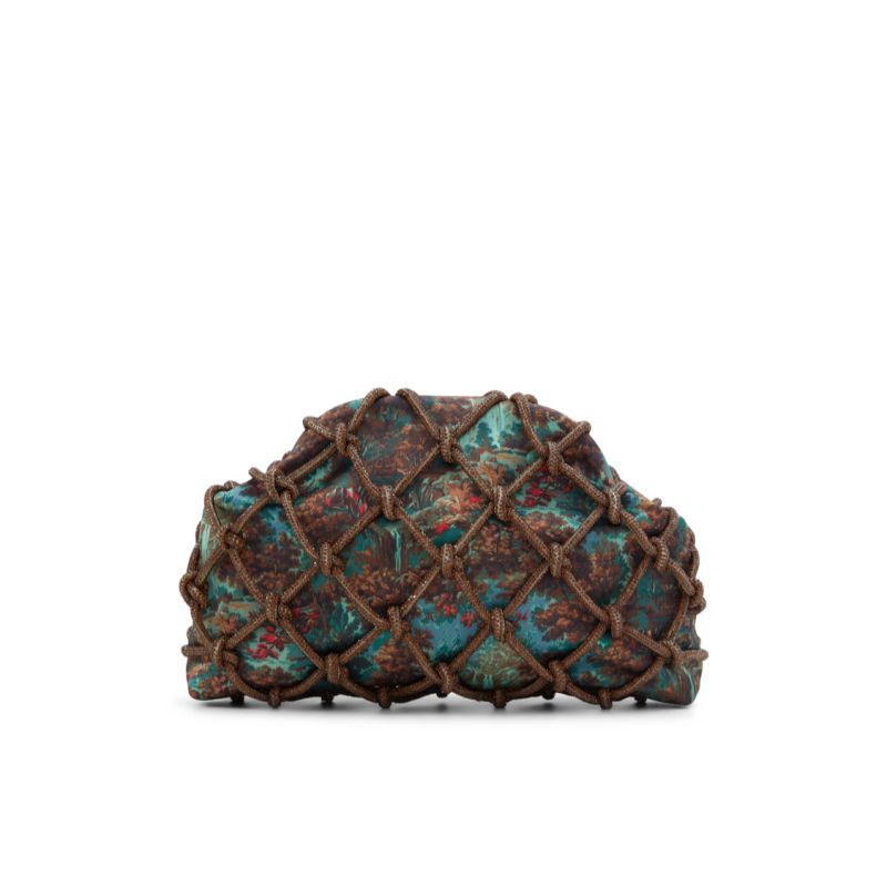 Ted Baker Kylar - Crystal Cage Printed Satin Clutch Bag Ženske Clutch Torbe Maslinasto Zelene | 027649-KIQ
