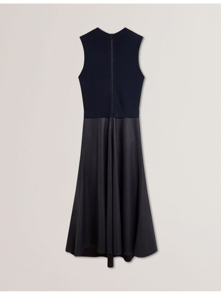Ted Baker Labasa - Sleeveless Knit Faux Leather Midi Dress Ženske Haljina Tamnoplave | 167934-FPU