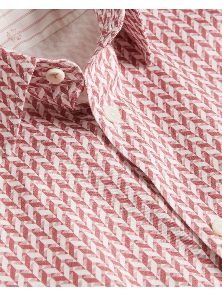 Ted Baker Lacesho - Short Sleeve Geo Printed Shirt Muške Košulje Roze | 706395-OKQ