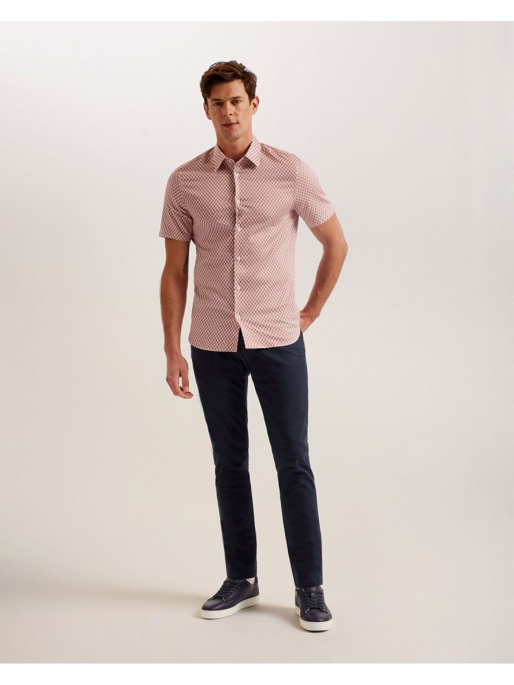 Ted Baker Lacesho - Short Sleeve Geo Printed Shirt Muške Košulje Roze | 706395-OKQ