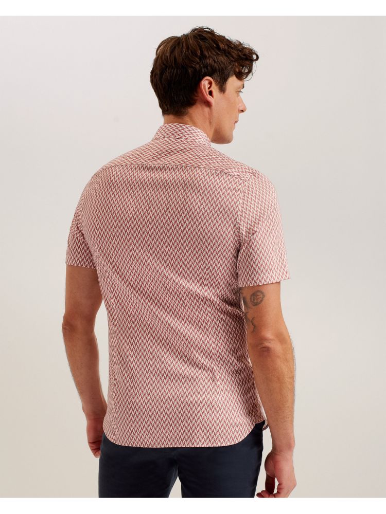 Ted Baker Lacesho - Short Sleeve Geo Printed Shirt Muške Košulje Roze | 706395-OKQ