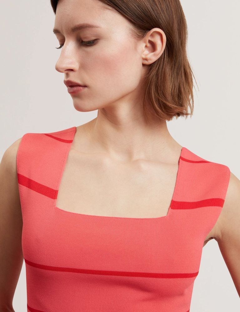 Ted Baker Laydaa - Striped Knit Square Neck Sleeveless Top Ženske Majice Koraljne | 365940-OJR
