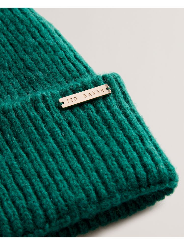 Ted Baker Lidiaas - Wool Blend Ribbed Knit Beanie Hat Ženske Hats, Gloves & Scarves Zelene | 817920-MEX