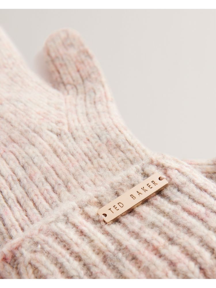 Ted Baker Lidiie - Wool Blend Ribbed Knit Gloves Ženske Hats, Gloves & Scarves Roze | 382756-WOC