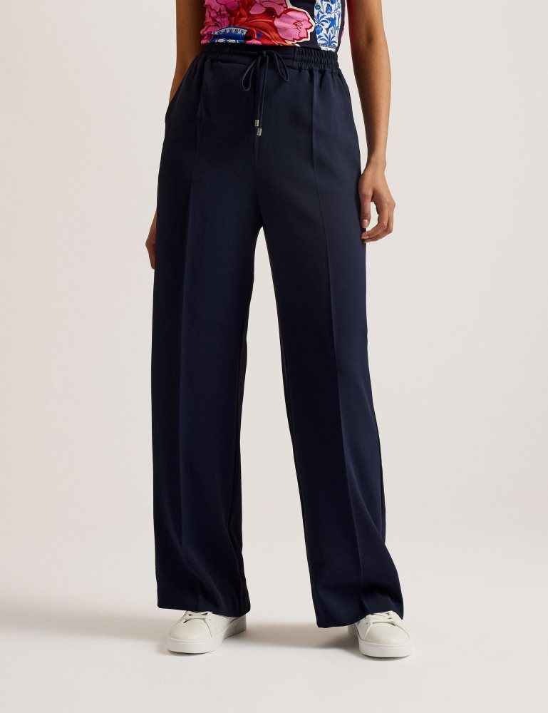 Ted Baker Liliaah - Wide Leg Tailored Joggers Ženske Kratke Hlače Tamnoplave | 943207-AFX