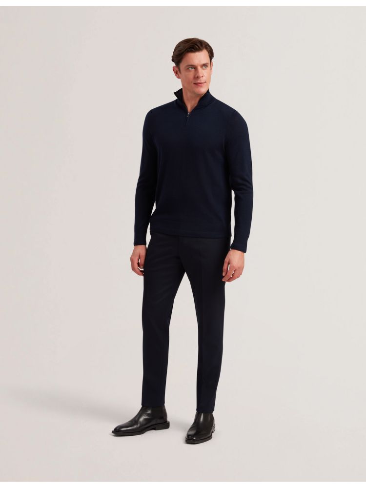 Ted Baker Limehas - Wool Quarter Zip Funnel Neck Sweater Muške Džemperi Tamnoplave | 524397-WFA