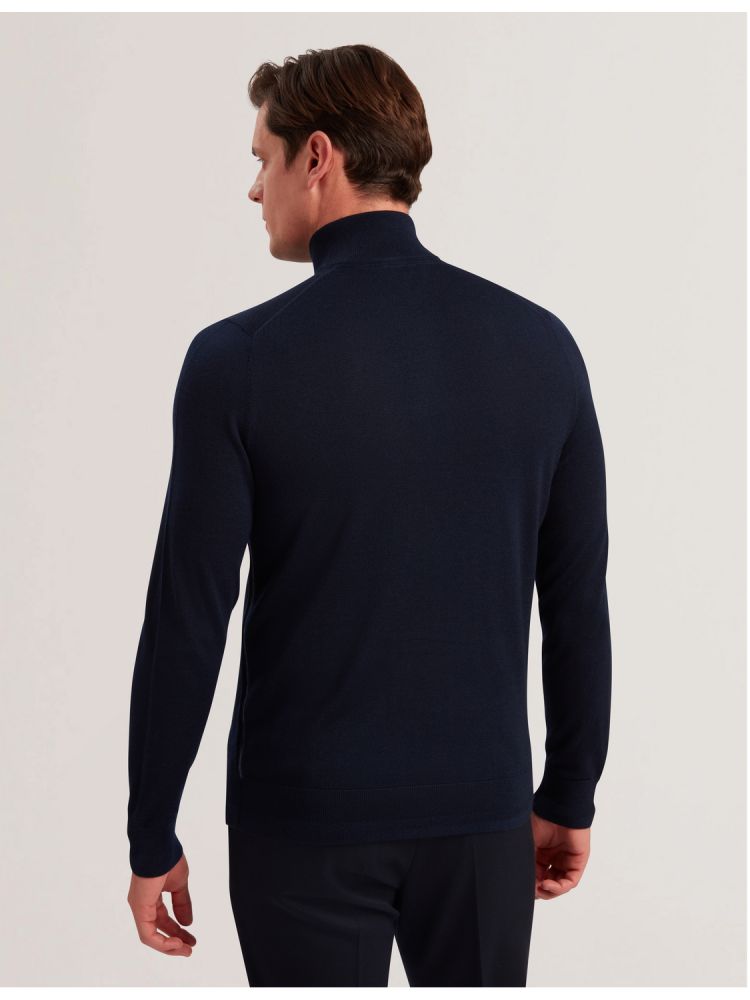Ted Baker Limehas - Wool Quarter Zip Funnel Neck Sweater Muške Džemperi Tamnoplave | 524397-WFA