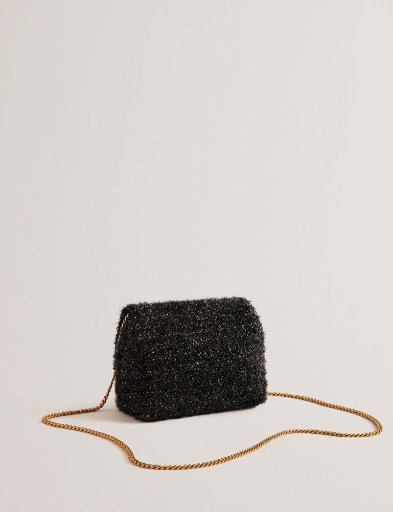 Ted Baker Liylah - Metallic Tinsel Fold Over Crossbody Bag Ženske Torbe Preko Tijela Crne | 362481-XRP