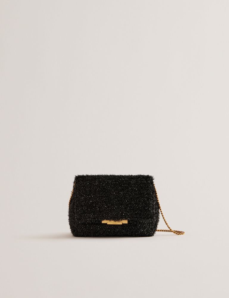 Ted Baker Liylah - Metallic Tinsel Fold Over Crossbody Bag Ženske Torbe Preko Tijela Crne | 362481-XRP