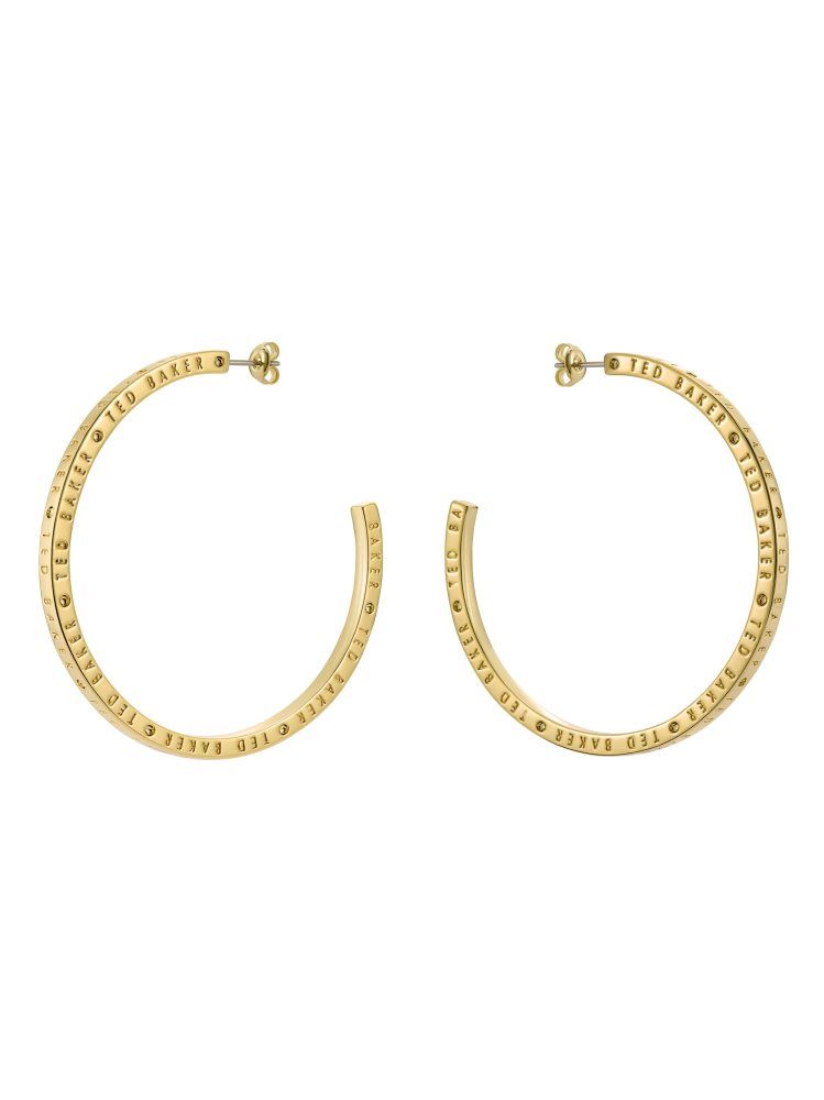 Ted Baker Loa - Logo Hoop Earrings Ženske Nakit Zlatne | 387064-BVF