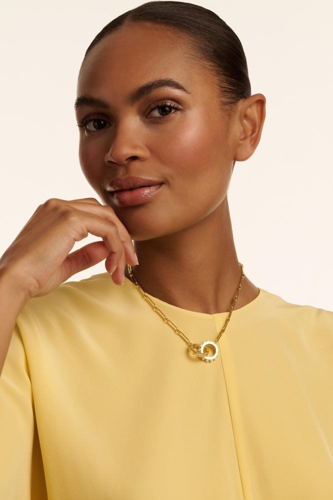 Ted Baker Lola - Double Logo Link Necklace Ženske Nakit Zlatne | 802163-WMP