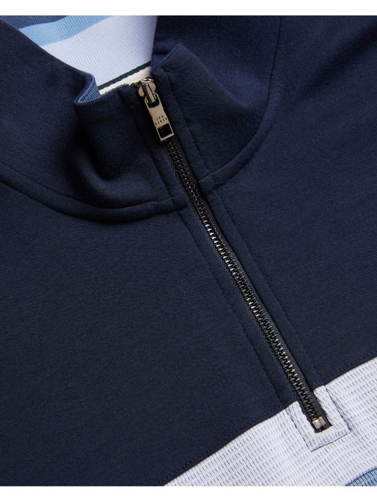 Ted Baker Longman - Ombre Stripe Half-zip Sweatshirt Muške Majica s Kapuljačom Tamnoplave | 082617-CAS