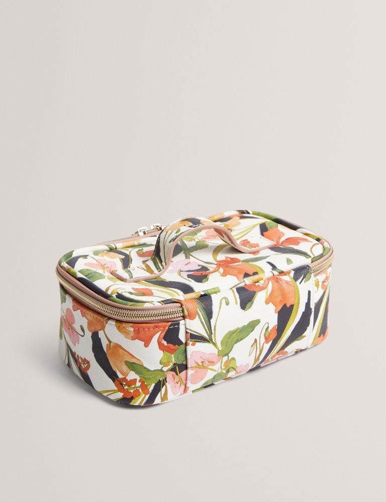 Ted Baker Louiaa - Floral Printed Small Top Handle Washbag Ženske Toaletne Torbice Bijele | 540718-BNX